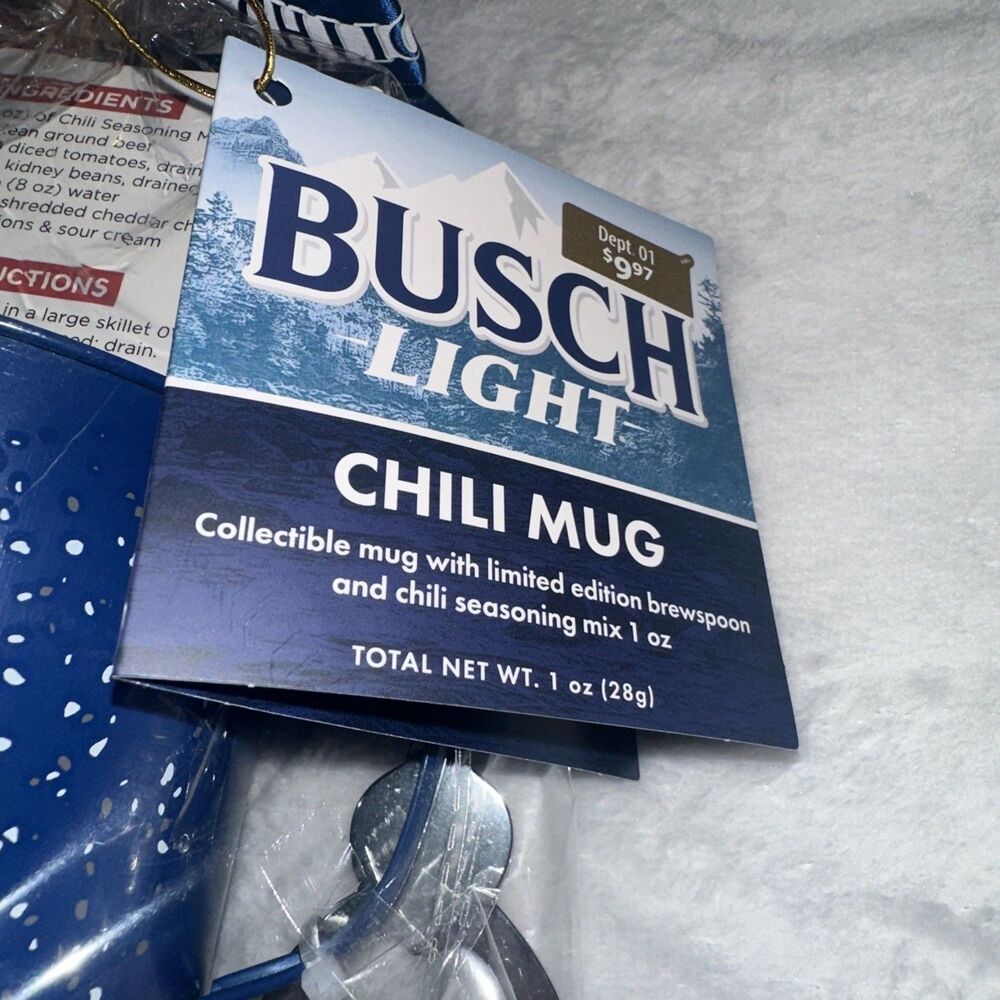 Busch Light Chili Mug Gift Set W/ Brew Spoon Limited Edition Seasoning 1 Oz NEW - Picture 10 of 11